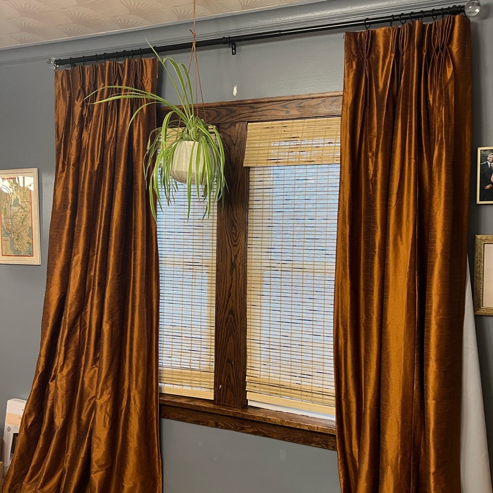 Luxurious Pinch Pleat Floor-Length Drapes Blackout Lining- 2 panels